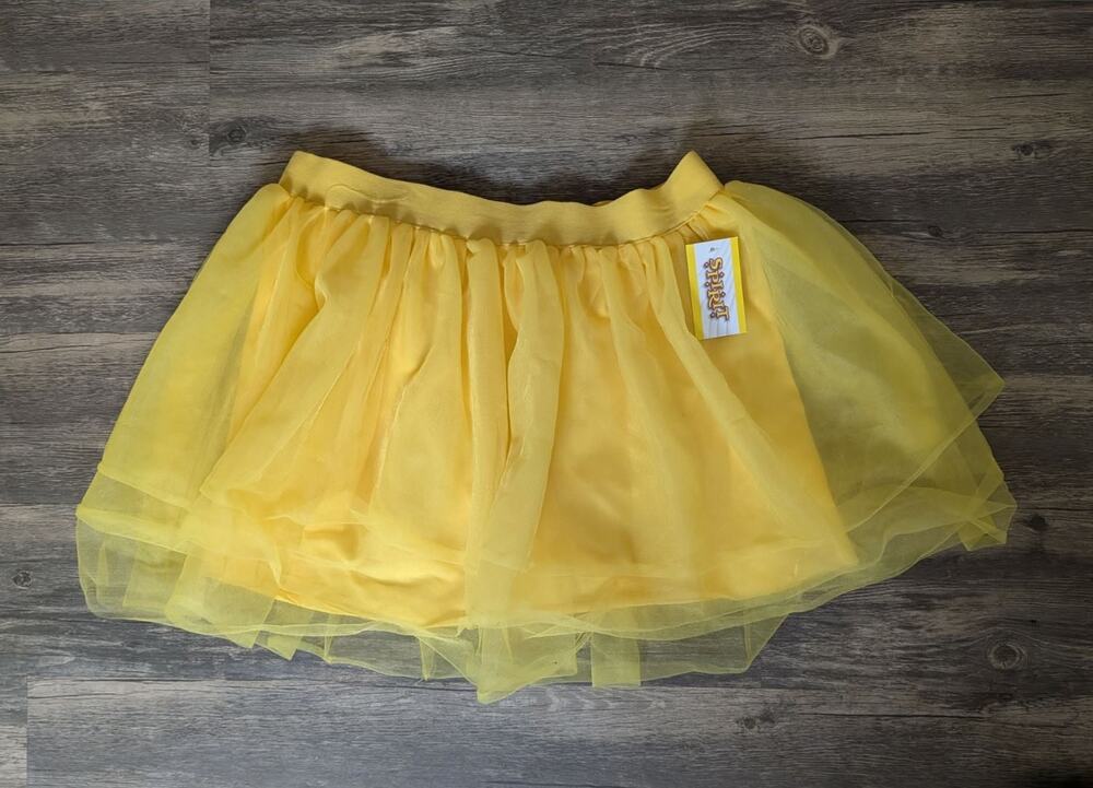 NEW! Spirit Halloween Yellow Tutu L/XL Ballerina Short Skirt Costume Accessory